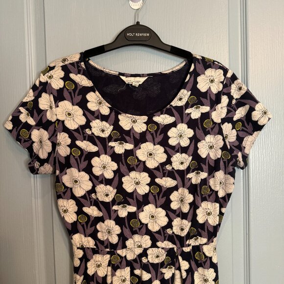 Seasalt Cornwall Riviera II Dress Size US 8 Organic Cotton Black Purple Floral - Picture 5 of 15